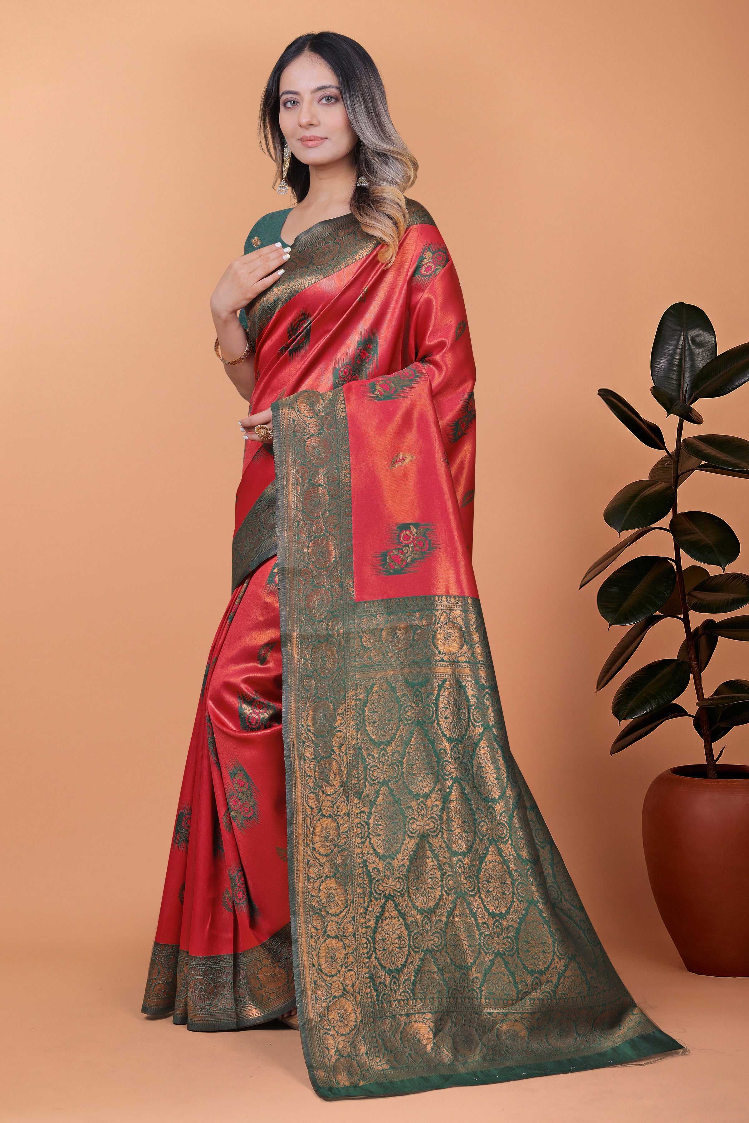 Banarasi Silk Saree with Zari Embellishment with 8 color option ✨💙💚